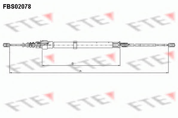 FTE FBS02078 Cable Pull, parking brake FBS02078