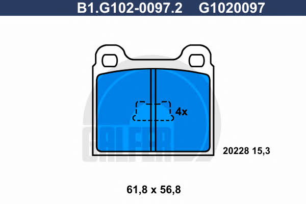 Galfer B1.G102-0097.2 Brake Pad Set, disc brake B1G10200972
