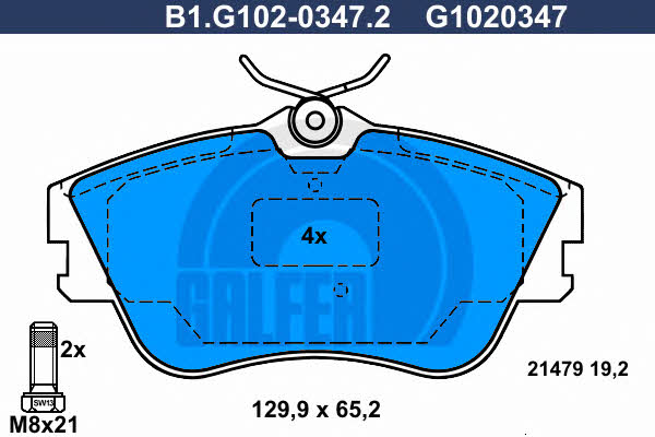 Galfer B1.G102-0347.2 Brake Pad Set, disc brake B1G10203472