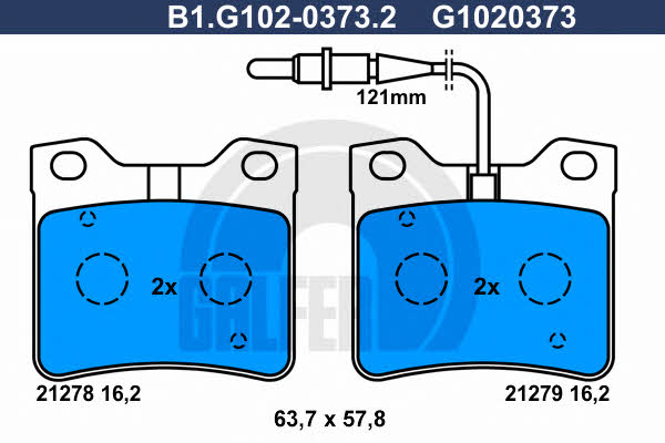 Galfer B1.G102-0373.2 Brake Pad Set, disc brake B1G10203732