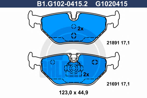 Galfer B1.G102-0415.2 Brake Pad Set, disc brake B1G10204152