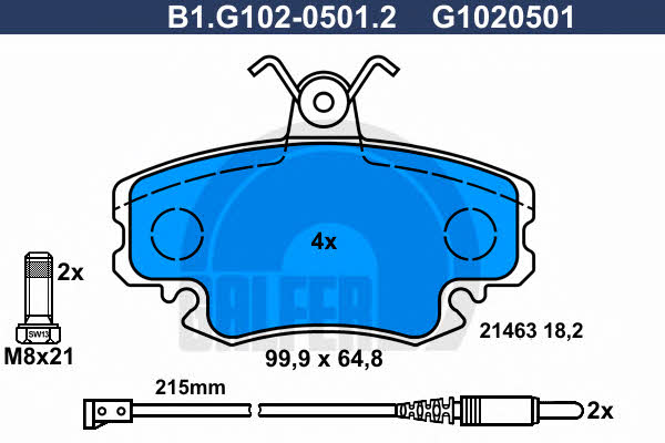 Galfer B1.G102-0501.2 Brake Pad Set, disc brake B1G10205012