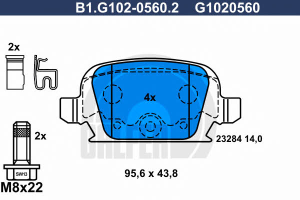 Galfer B1.G102-0560.2 Brake Pad Set, disc brake B1G10205602