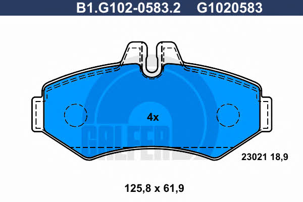 Galfer B1.G102-0583.2 Brake Pad Set, disc brake B1G10205832