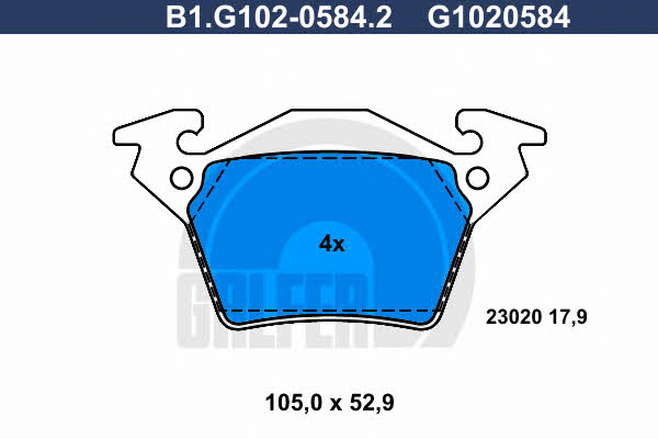 Galfer B1.G102-0584.2 Brake Pad Set, disc brake B1G10205842