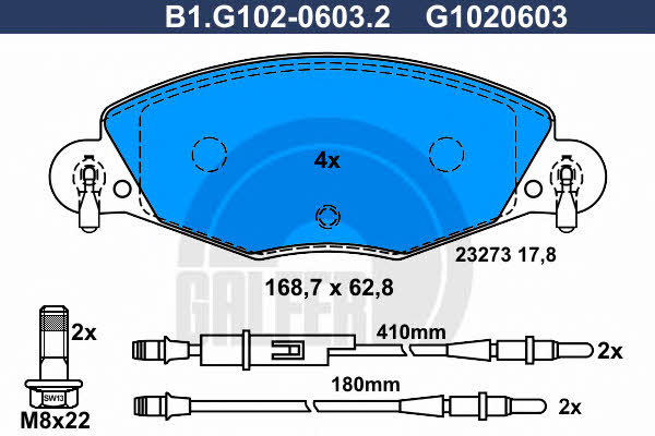 Galfer B1.G102-0603.2 Brake Pad Set, disc brake B1G10206032