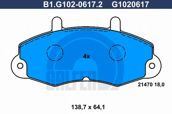 Galfer B1.G102-0617.2 Brake Pad Set, disc brake B1G10206172
