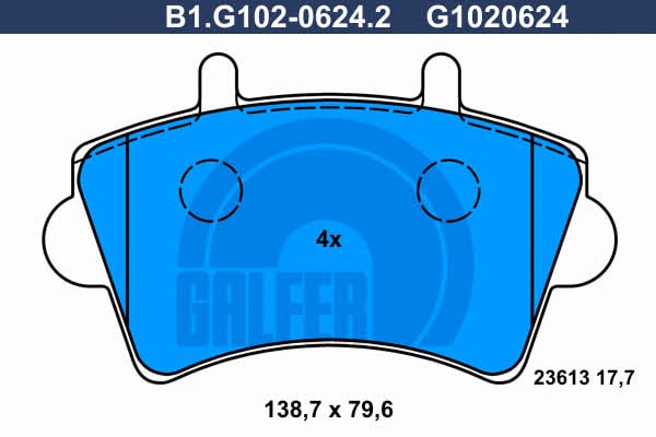 Galfer B1.G102-0624.2 Brake Pad Set, disc brake B1G10206242