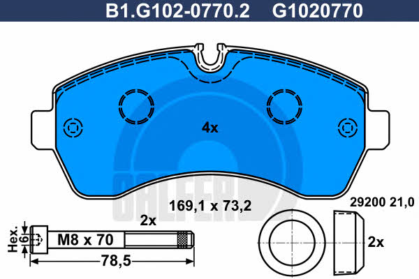 Galfer B1.G102-0770.2 Brake Pad Set, disc brake B1G10207702
