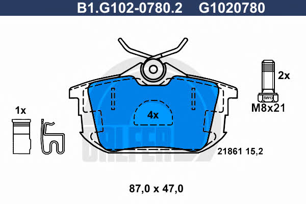 Galfer B1.G102-0780.2 Brake Pad Set, disc brake B1G10207802