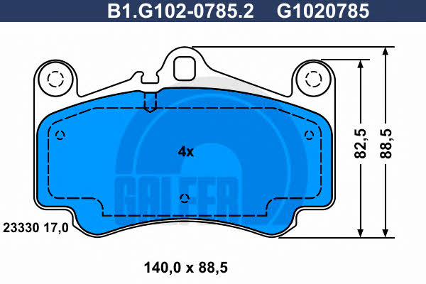 Galfer B1.G102-0785.2 Brake Pad Set, disc brake B1G10207852