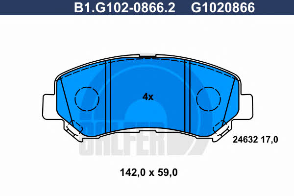 Galfer B1.G102-0866.2 Brake Pad Set, disc brake B1G10208662