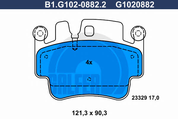 Galfer B1.G102-0882.2 Brake Pad Set, disc brake B1G10208822