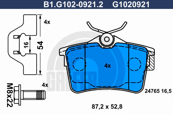 Galfer B1.G102-0921.2 Brake Pad Set, disc brake B1G10209212