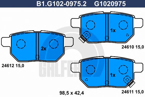 Galfer B1.G102-0975.2 Brake Pad Set, disc brake B1G10209752