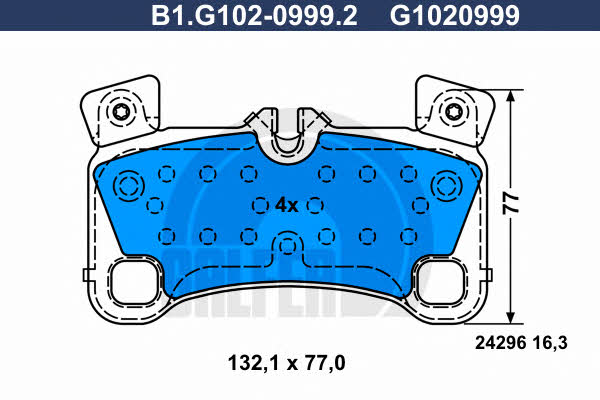 Galfer B1.G102-0999.2 Brake Pad Set, disc brake B1G10209992