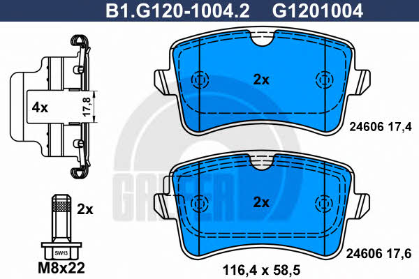 Galfer B1.G120-1004.2 Brake Pad Set, disc brake B1G12010042