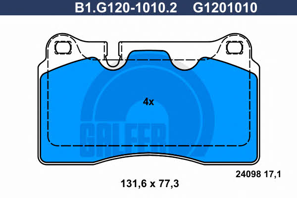 Galfer B1.G120-1010.2 Brake Pad Set, disc brake B1G12010102