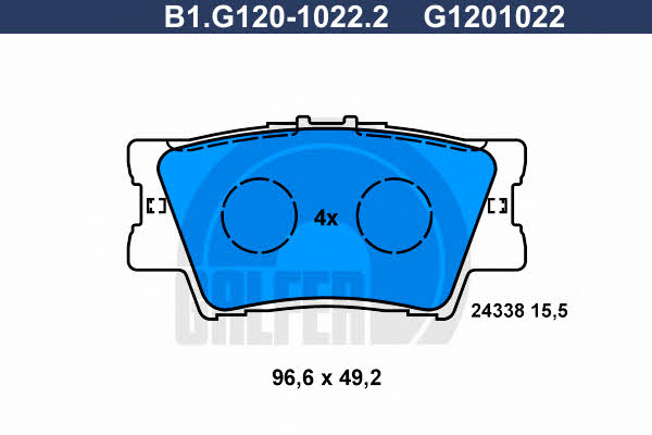 Galfer B1.G120-1022.2 Brake Pad Set, disc brake B1G12010222