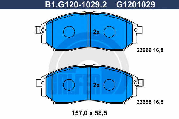 Galfer B1.G120-1029.2 Brake Pad Set, disc brake B1G12010292