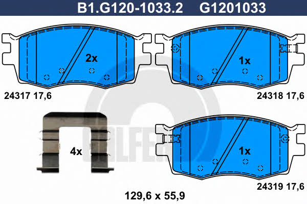 Galfer B1.G120-1033.2 Brake Pad Set, disc brake B1G12010332