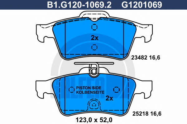 Galfer B1.G120-1069.2 Brake Pad Set, disc brake B1G12010692