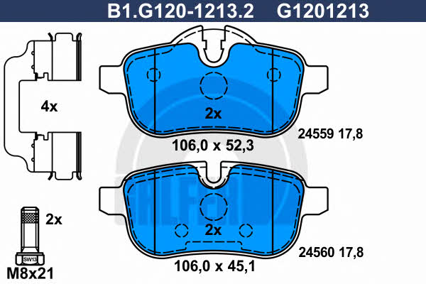 Galfer B1.G120-1213.2 Brake Pad Set, disc brake B1G12012132