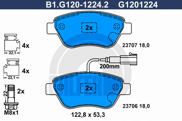 Galfer B1.G120-1224.2 Brake Pad Set, disc brake B1G12012242