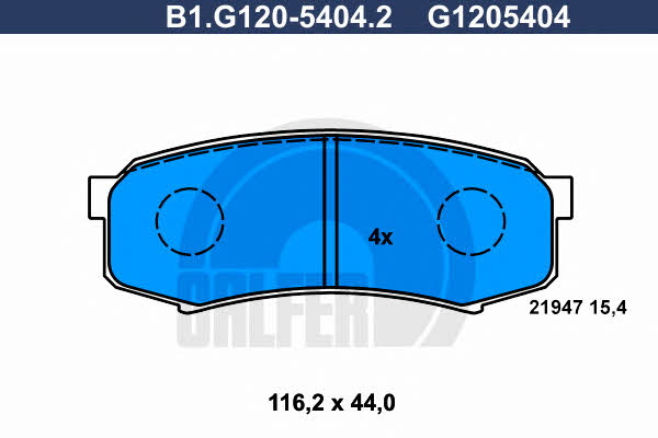 Galfer B1.G120-5404.2 Brake Pad Set, disc brake B1G12054042