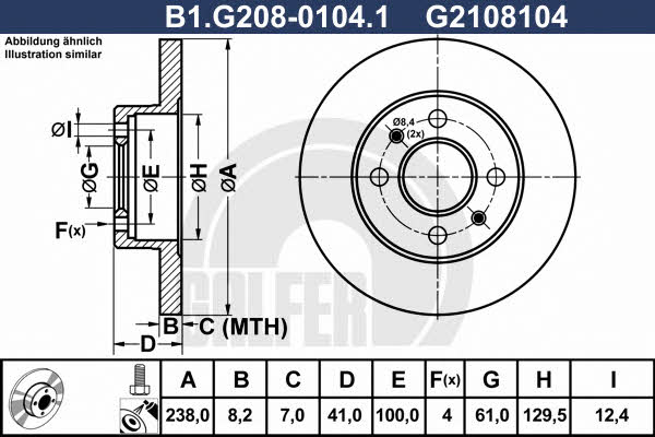 Galfer B1.G208-0104.1 Unventilated front brake disc B1G20801041