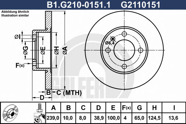 Galfer B1.G210-0151.1 Brake disc B1G21001511