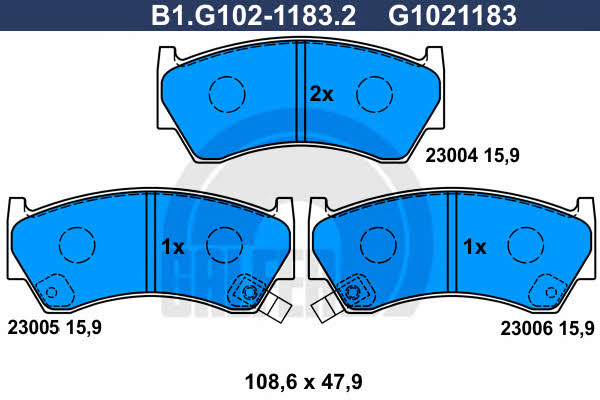Galfer B1.G102-1183.2 Brake Pad Set, disc brake B1G10211832