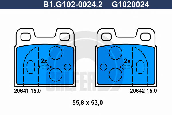 Galfer B1.G102-0024.2 Brake Pad Set, disc brake B1G10200242