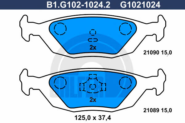 Galfer B1.G102-1024.2 Brake Pad Set, disc brake B1G10210242