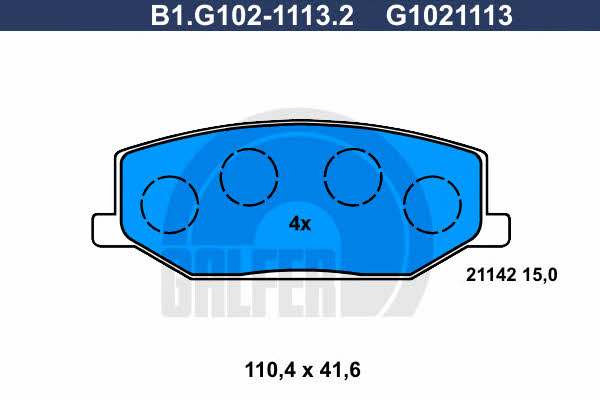 Galfer B1.G102-1113.2 Brake Pad Set, disc brake B1G10211132