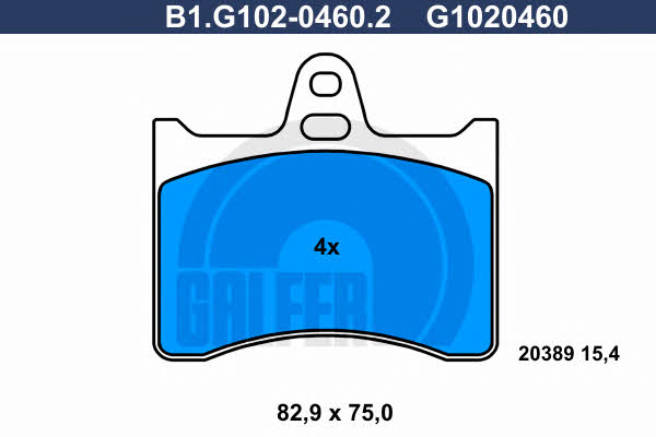 Galfer B1.G102-0460.2 Brake Pad Set, disc brake B1G10204602