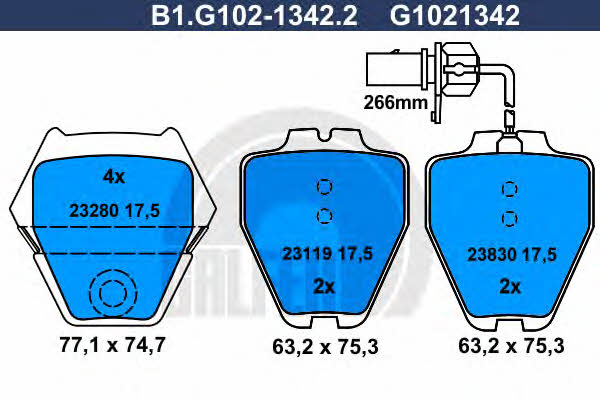 Galfer B1.G102-1342.2 Brake Pad Set, disc brake B1G10213422