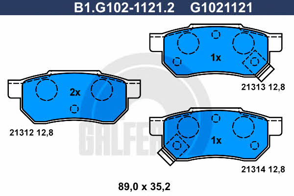 Galfer B1.G102-1121.2 Brake Pad Set, disc brake B1G10211212