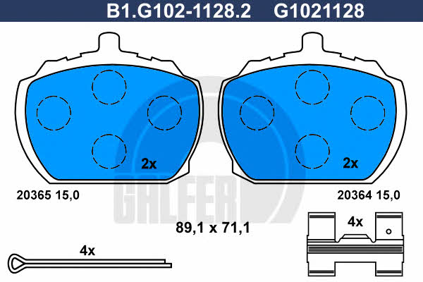 Galfer B1.G102-1128.2 Brake Pad Set, disc brake B1G10211282