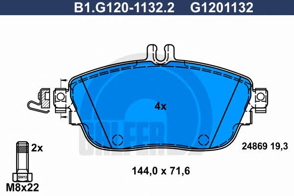 Galfer B1.G120-1132.2 Brake Pad Set, disc brake B1G12011322