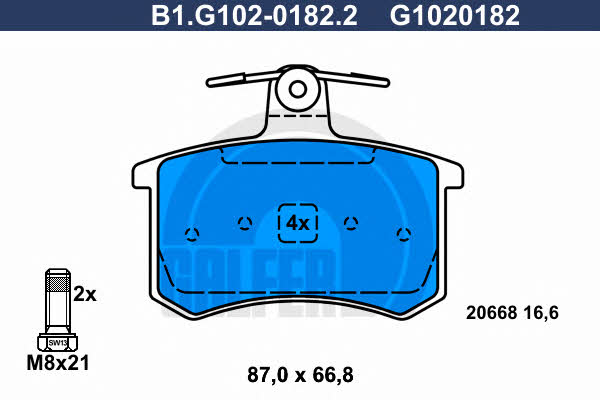 Galfer B1.G102-0182.2 Brake Pad Set, disc brake B1G10201822