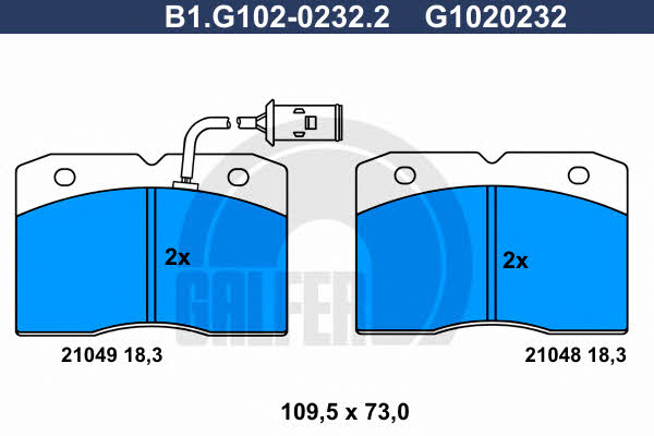 Galfer B1.G102-0232.2 Brake Pad Set, disc brake B1G10202322