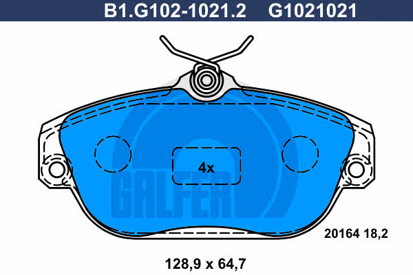Galfer B1.G102-1021.2 Brake Pad Set, disc brake B1G10210212