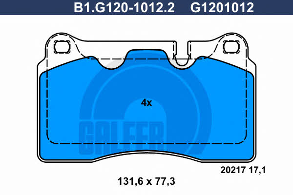 Galfer B1.G120-1012.2 Brake Pad Set, disc brake B1G12010122