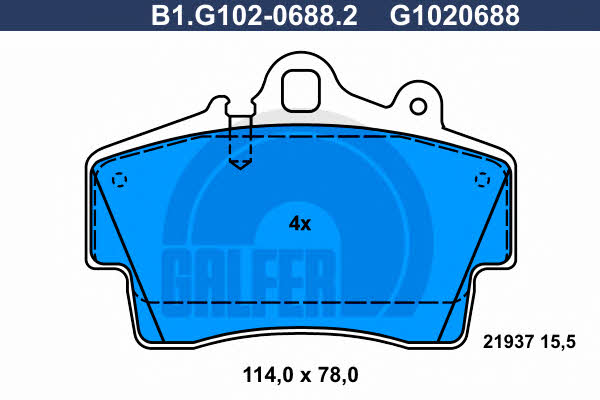 Galfer B1.G102-0688.2 Brake Pad Set, disc brake B1G10206882