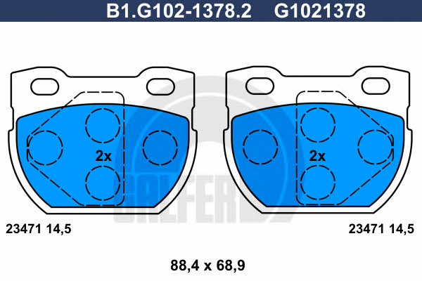 Galfer B1.G102-1378.2 Brake Pad Set, disc brake B1G10213782