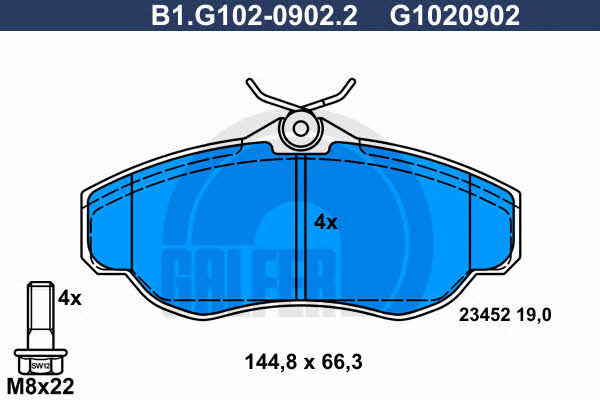 Galfer B1.G102-0902.2 Brake Pad Set, disc brake B1G10209022