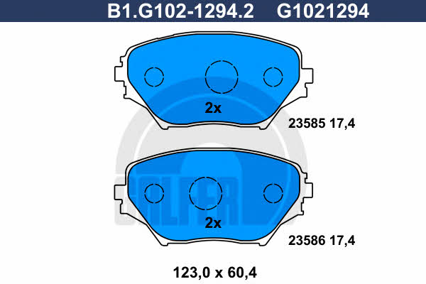 Galfer B1.G102-1294.2 Brake Pad Set, disc brake B1G10212942