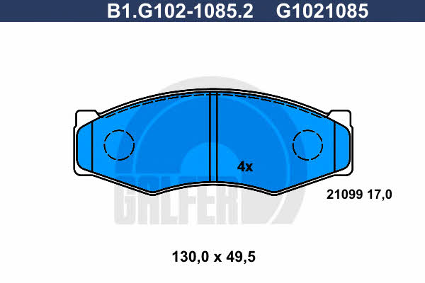 Galfer B1.G102-1085.2 Brake Pad Set, disc brake B1G10210852