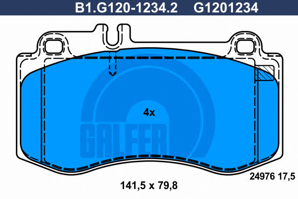 Galfer B1.G120-1234.2 Brake Pad Set, disc brake B1G12012342